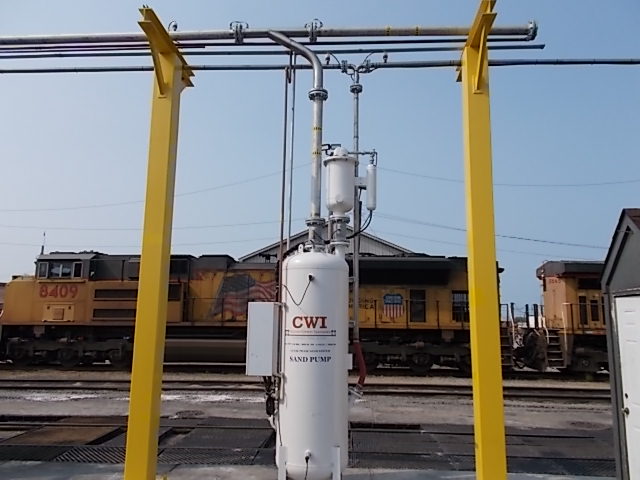 sand systems for railroad mechanical facilities